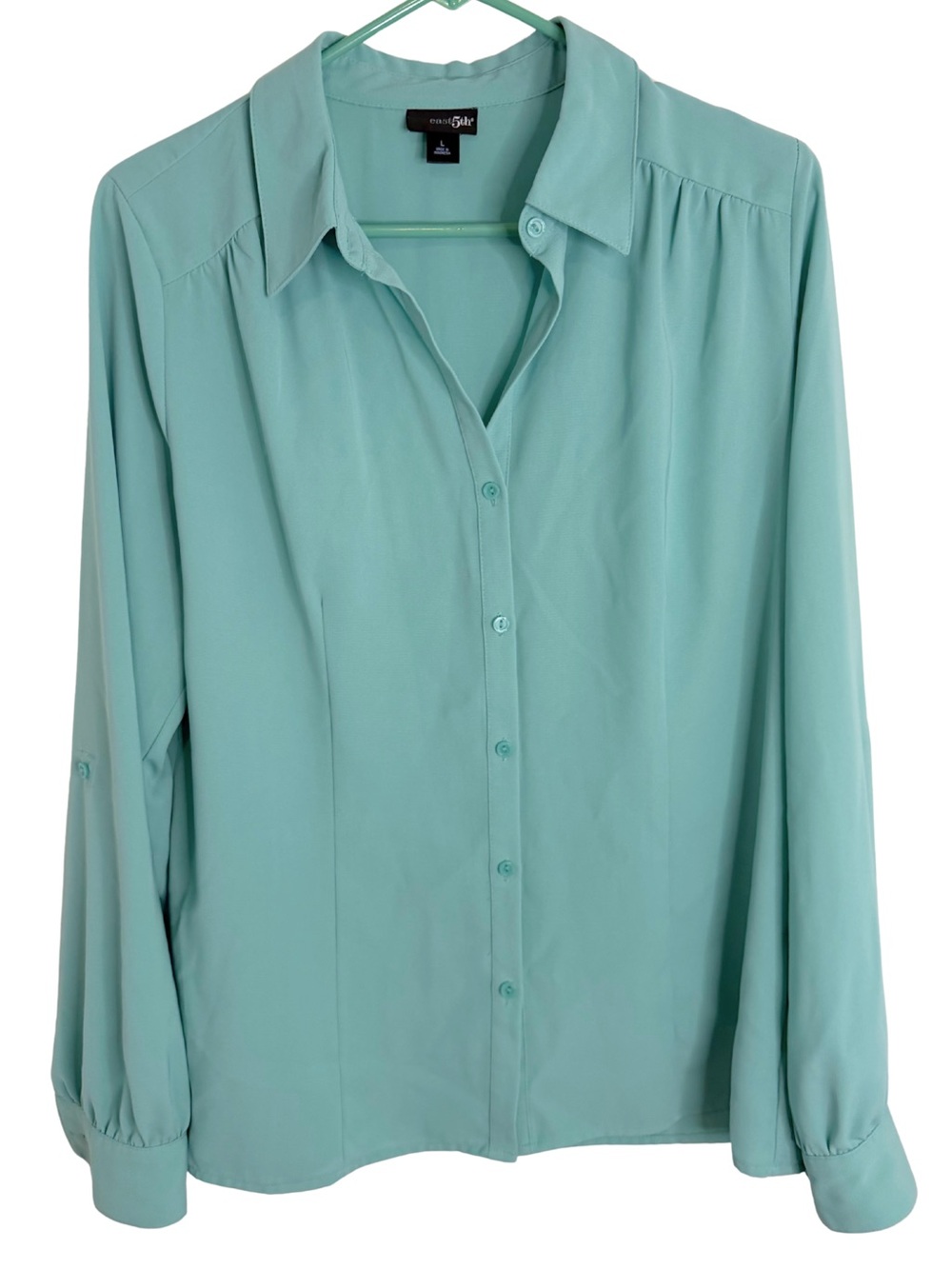 3/$20 East 5th Turquoise Long Sleeve Button Down Shirt Size Large